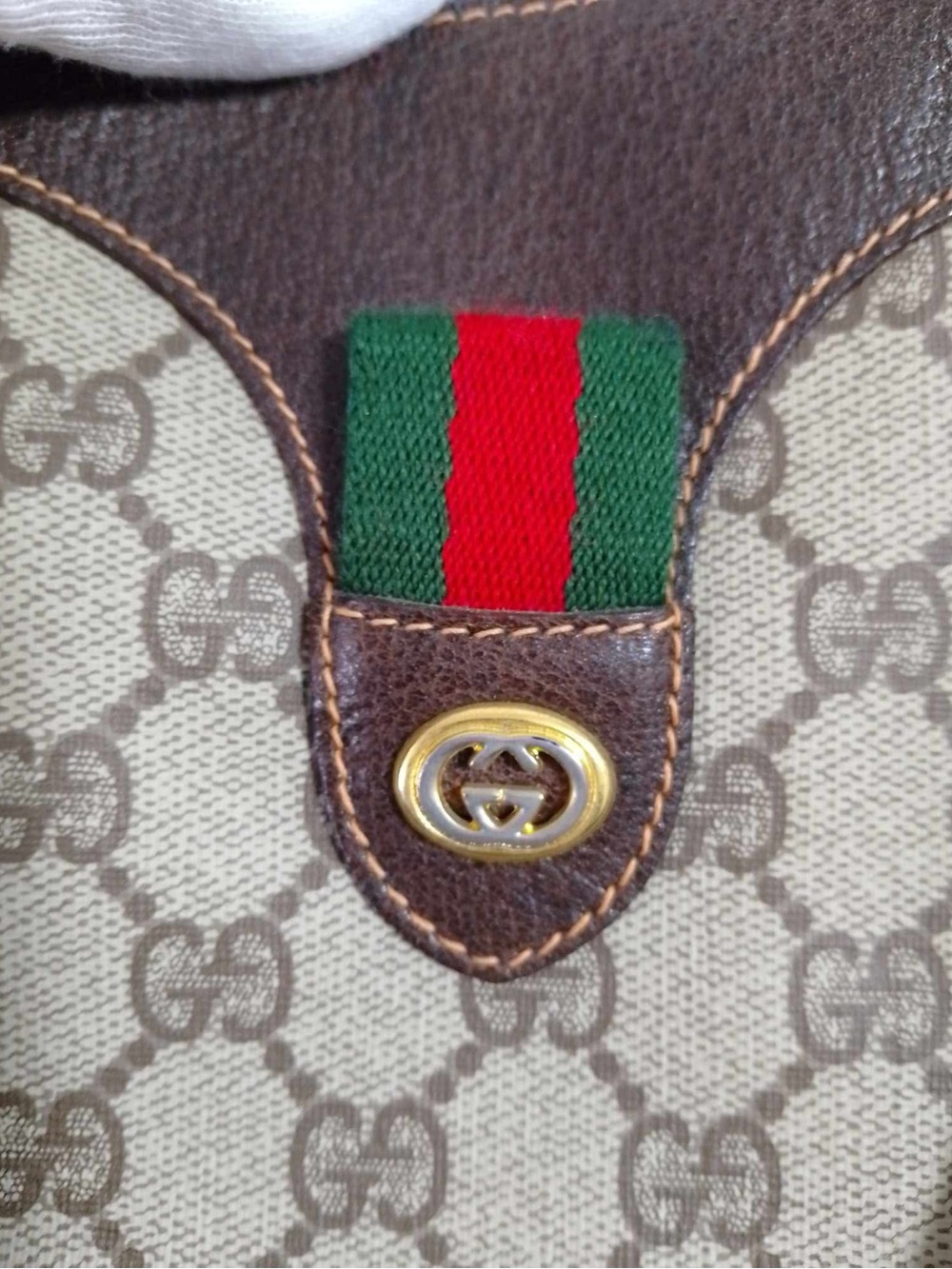 Gucci Brown GG Supreme Canvas Boston Bag with SherryLine - Picture 8 of 12